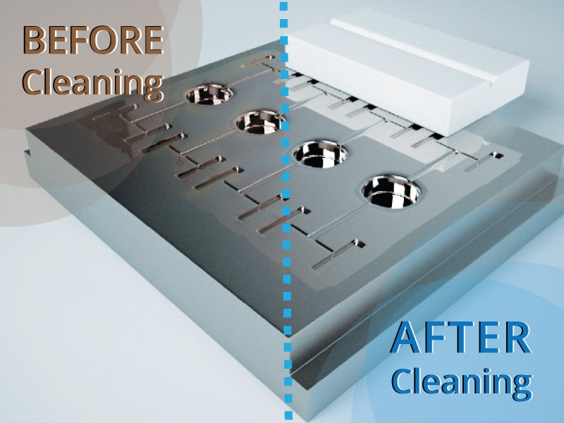 semiconductor mold cleaning results